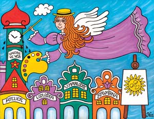 9x7cm  - Anděl Rafael na prázdninách v Telči.jpg