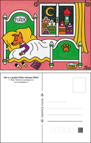 Pohlednice-Jak se ze psa Fleka, stal pan Flíček.png