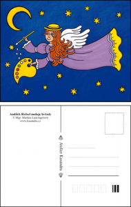 Pohlednice-Andílek Rafael maluje hvězdy.png