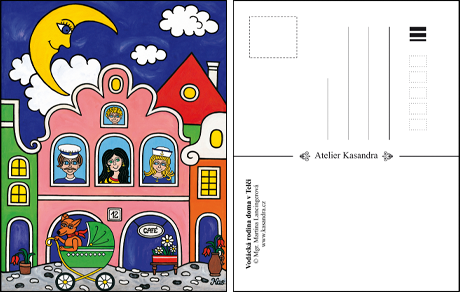 Pohlednice-Vodácka rodina doma v Telči.png